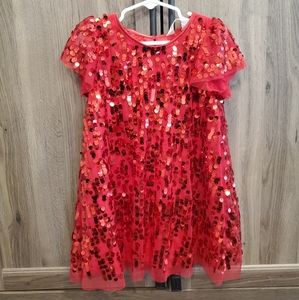 Red Sequined Tulle Dress